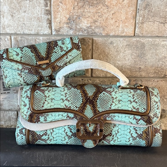 NWT Brahmin Turquoise Tecoma Dayan and wallet